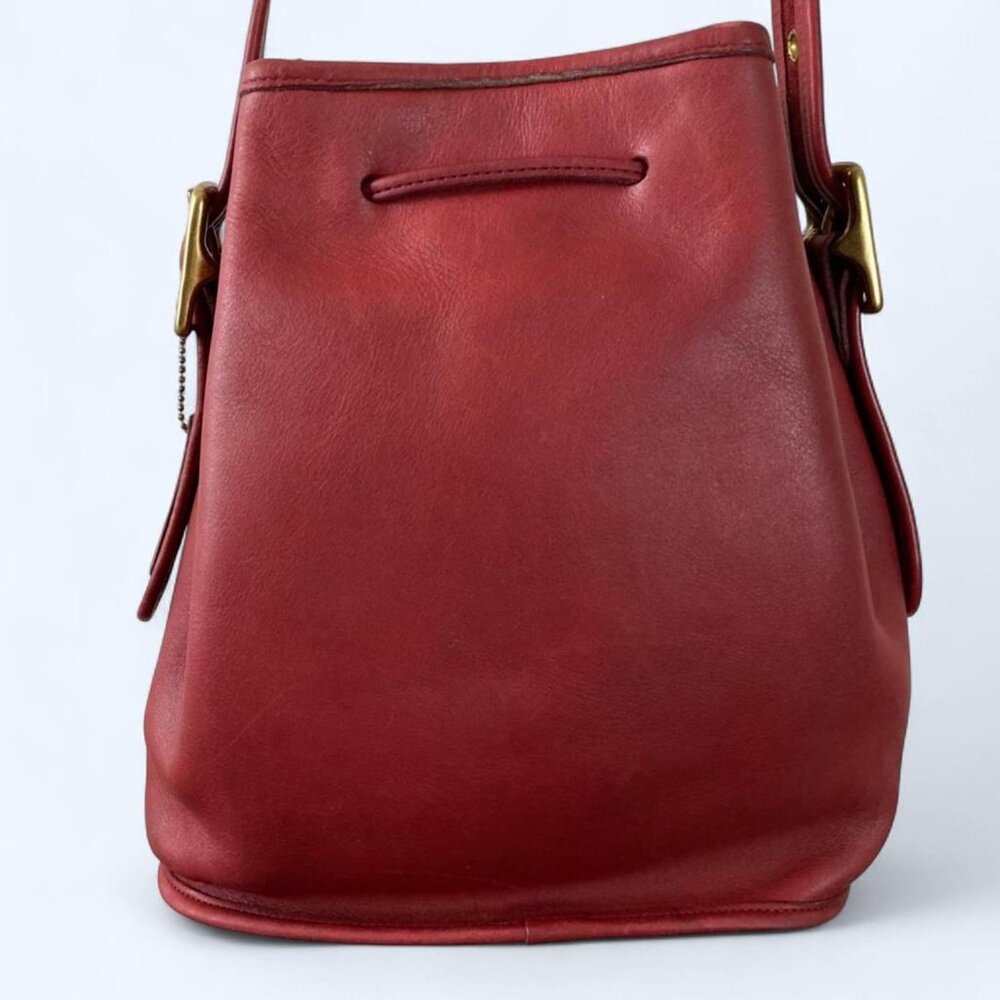 Restored Vintage Coach Lula's Legacy Drawstring Bag No. 9952 Red Leather - Picture 7 of 8
